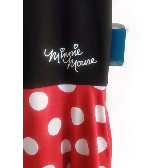 Disney Minnie Mouse Dress Big Girls Medium 7/9 Red Polka Dot Pockets NWT - Picture 2 of 7